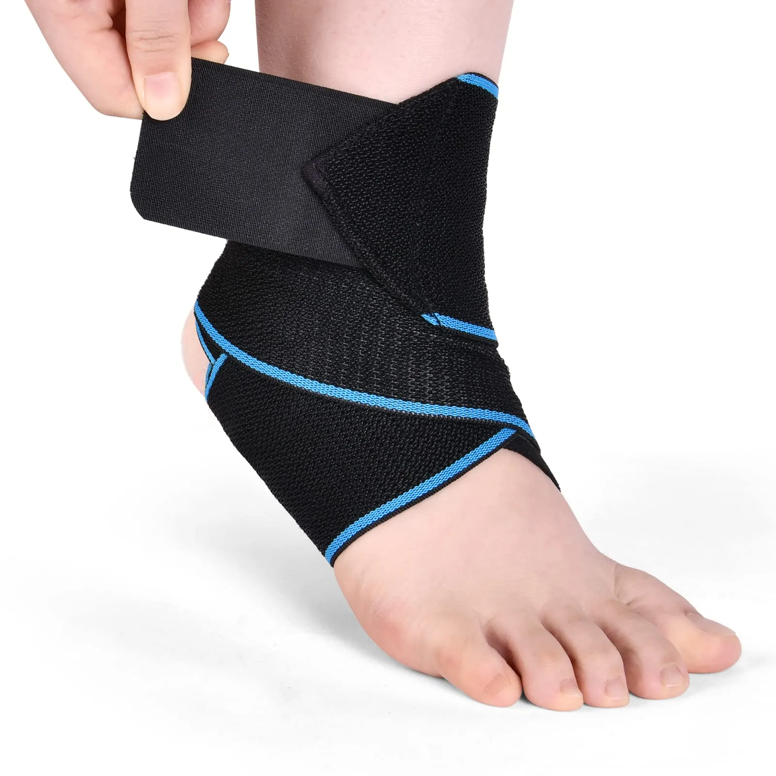 ACWOO Ankle Brace, 1 Piece Adjustable Bandage Ankle, Sports Protect Ankle Brace Ankle, Highly Elastic Ankle Support for Football Running Cycling, Right and Left Bandage One Size 1pc