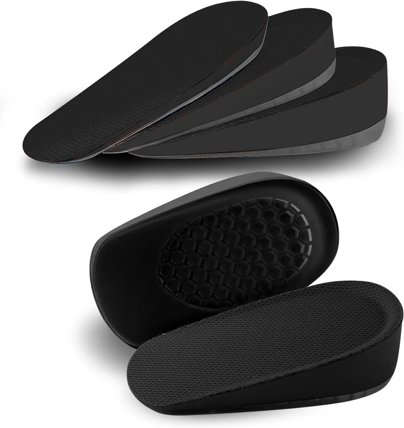 Ailaka Gel Height Increase Insoles 1 Pair, Invisible Shoe Lifts Inserts, Elastic Shock Absorption Heel Cushion Pads for Men Large (Pack of 1)