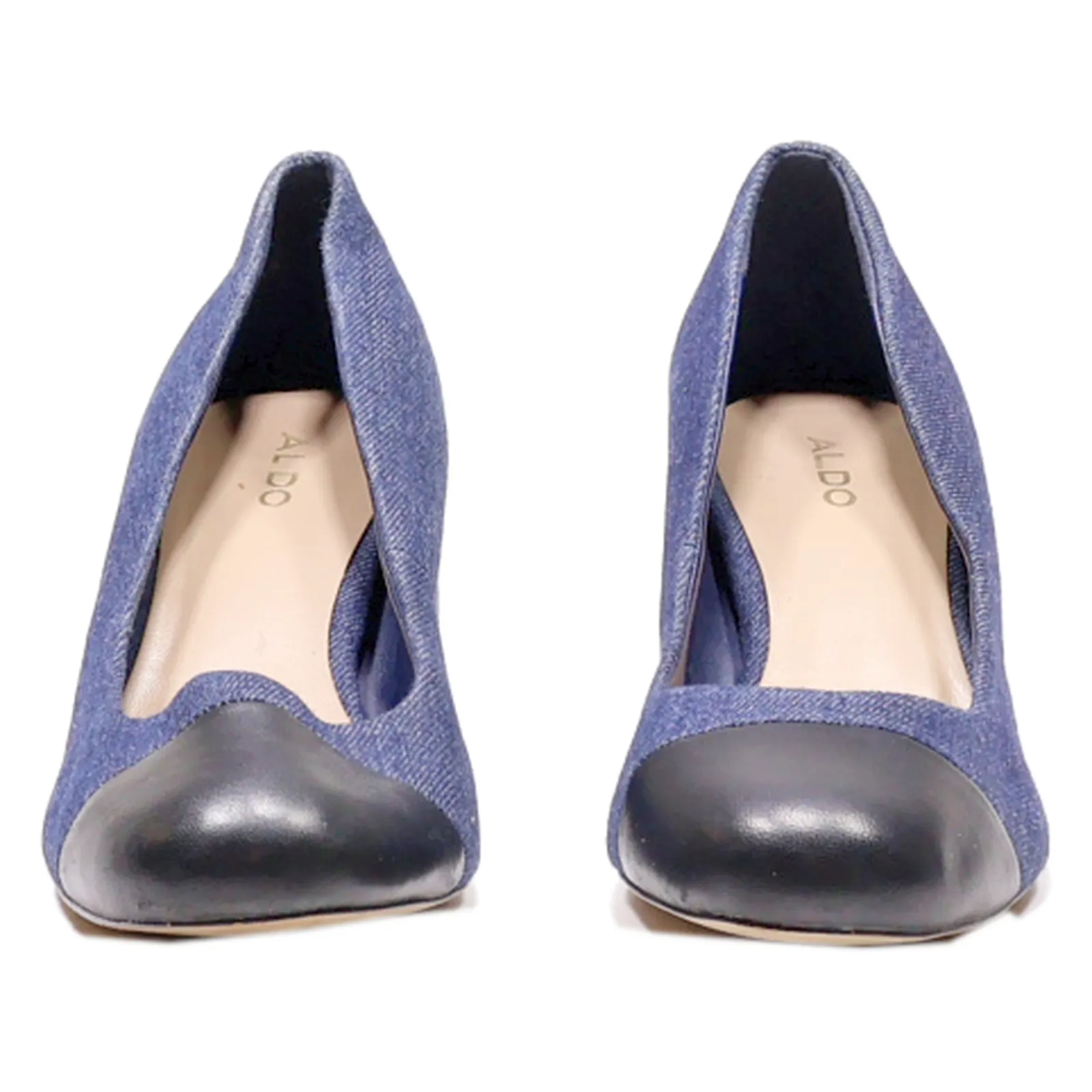 ALDO Court Heels Blue Canvas Womens UK 4.5