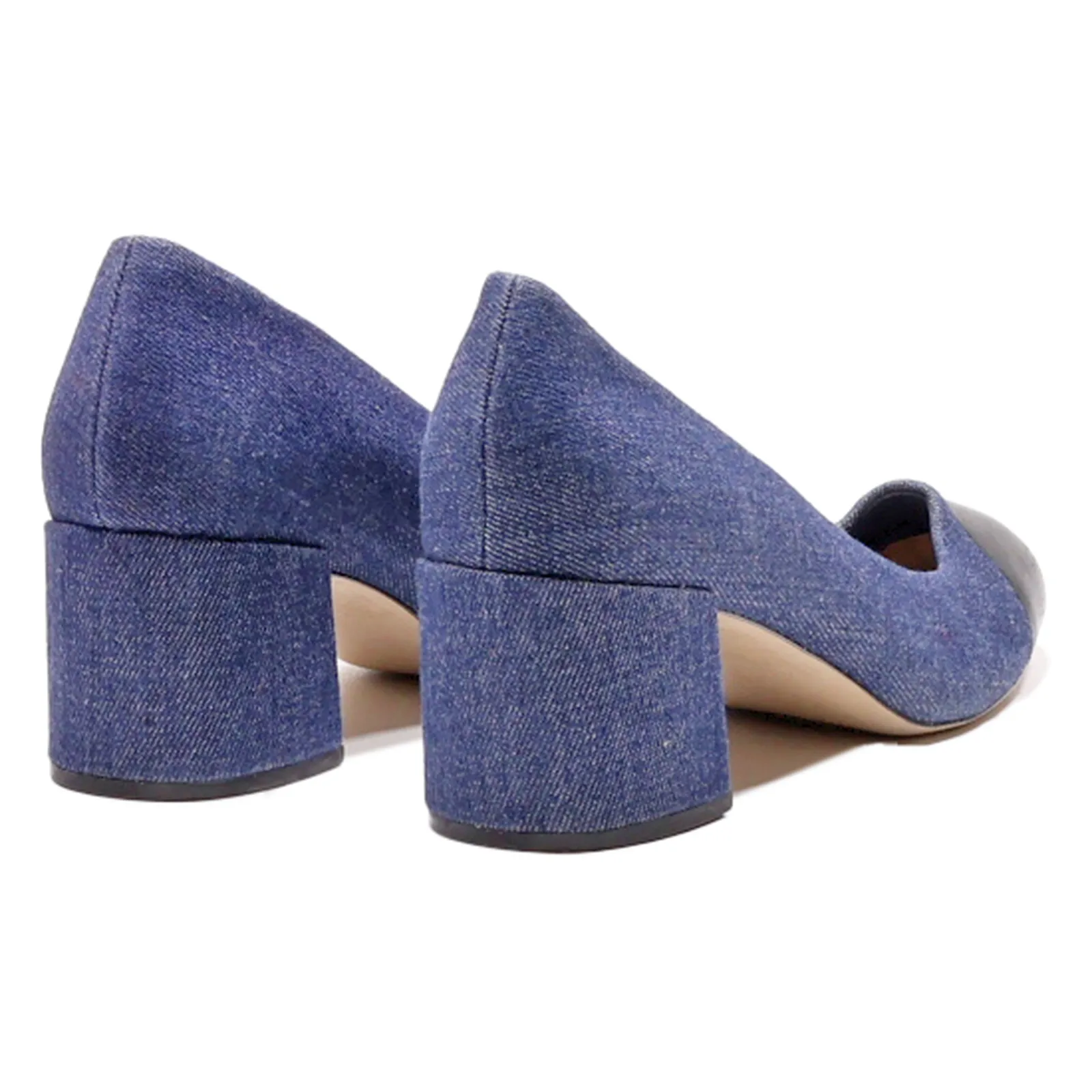 ALDO Court Heels Blue Canvas Womens UK 4.5