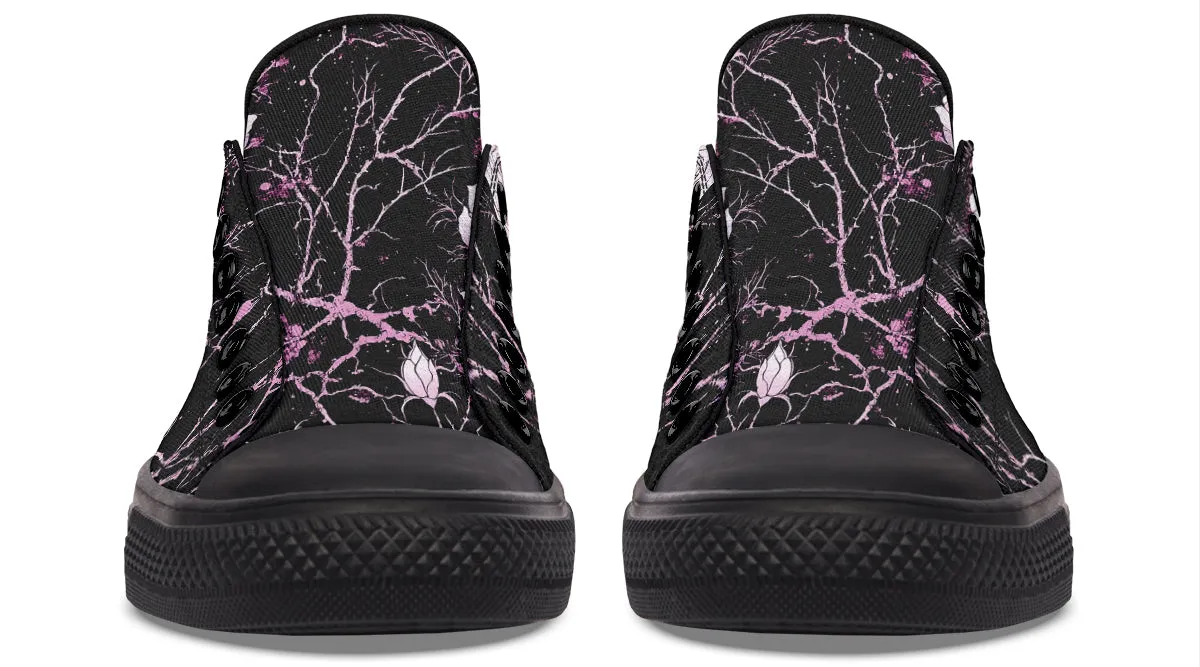 Amethyst Kintsugi Rose Low Tops - Classic Premium Canvas Shoes with Comfortable and Durable Soles