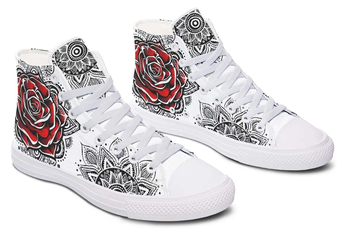 Black Mandala Red Rose