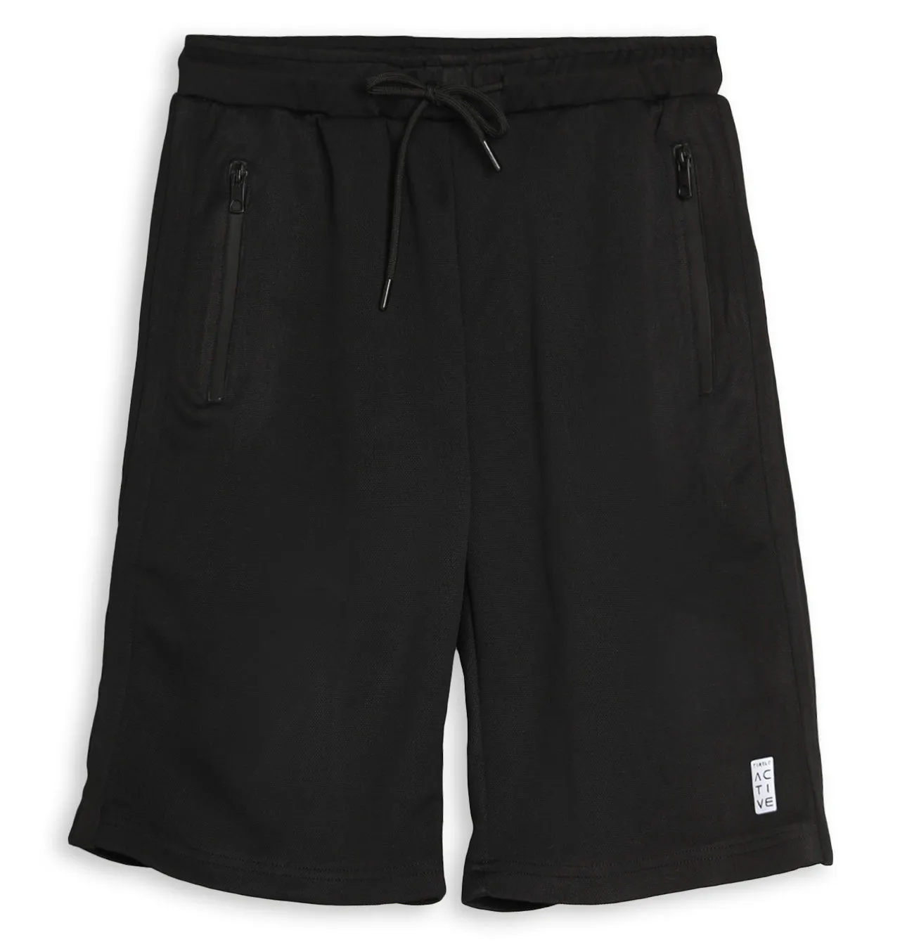 Black Regular Fit Sports Short For Men