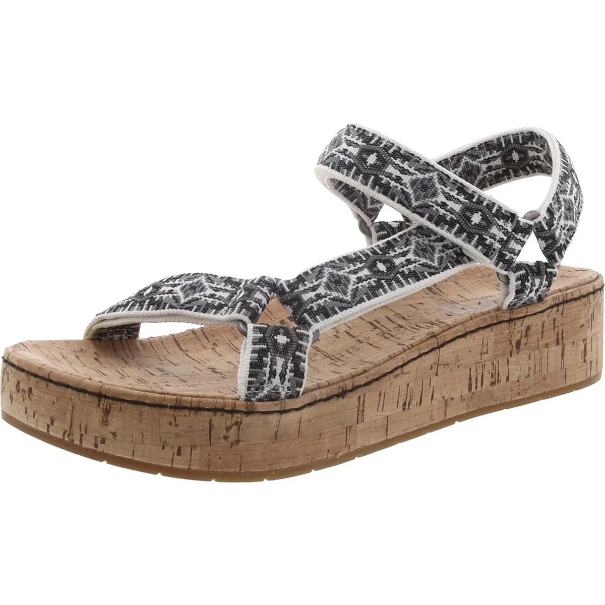 Born Womens Sirena Cork Adjustable Slingback Sandals