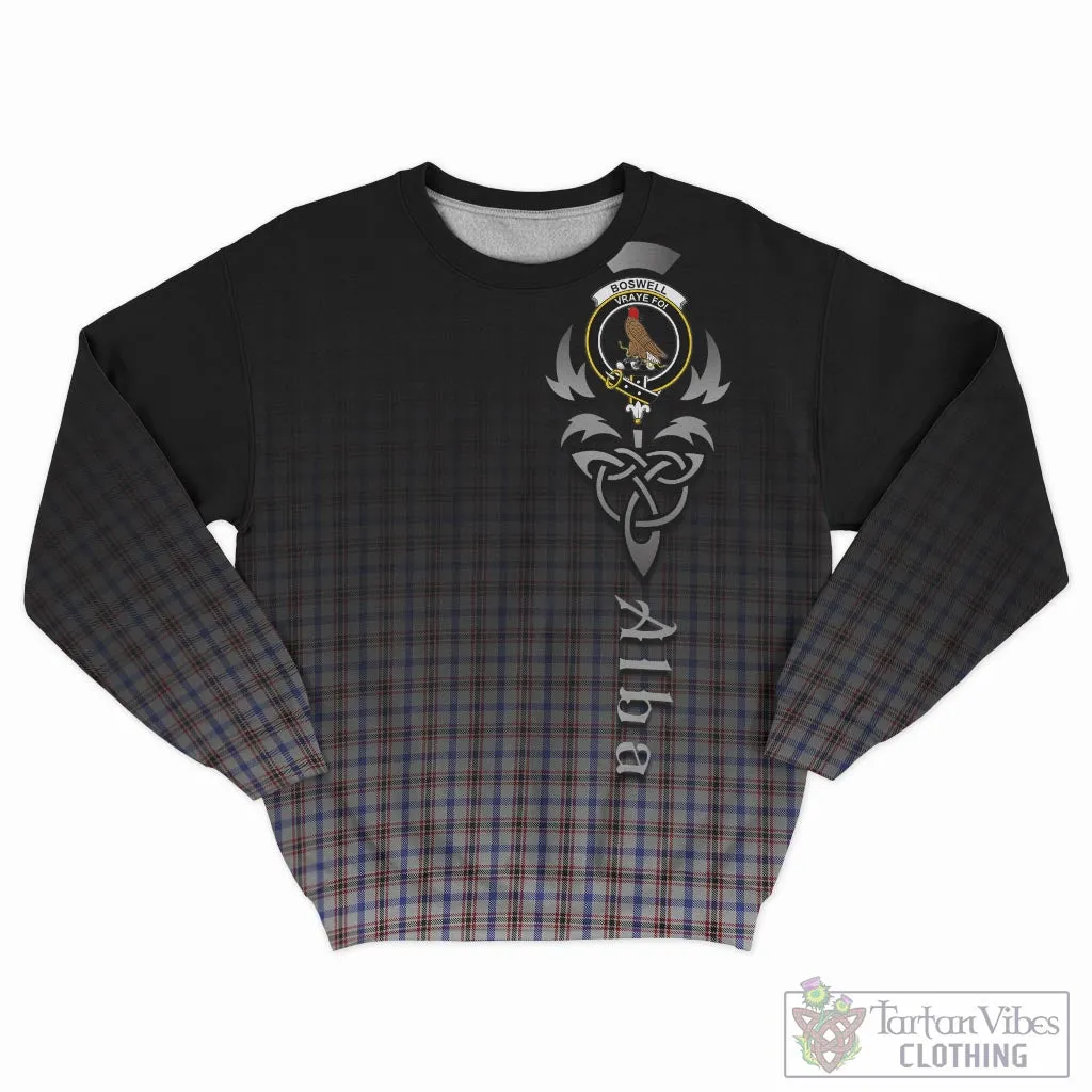 Boswell Tartan Sweatshirt Featuring Alba Gu Brath Family Crest Celtic Inspired