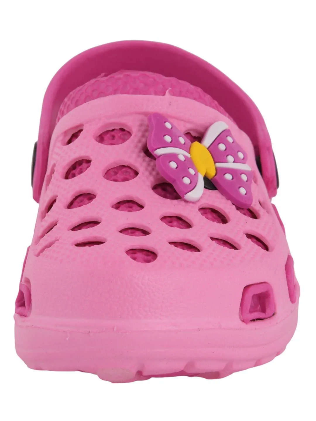 Bow and Polka Dot Design Clogs for Girls- Pink