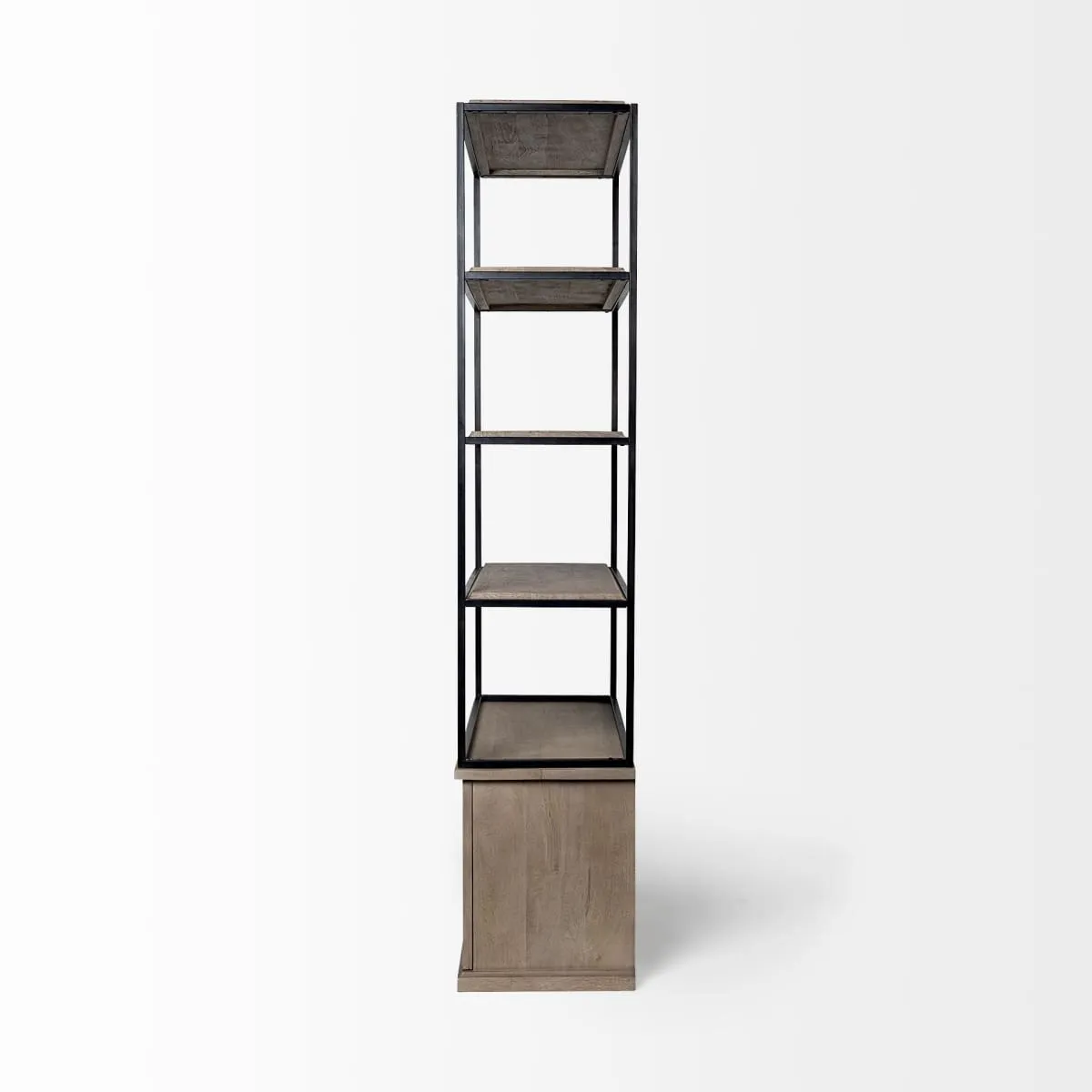 Braxton Shelving Unit Light Brown Wood | Black Metal | 42L