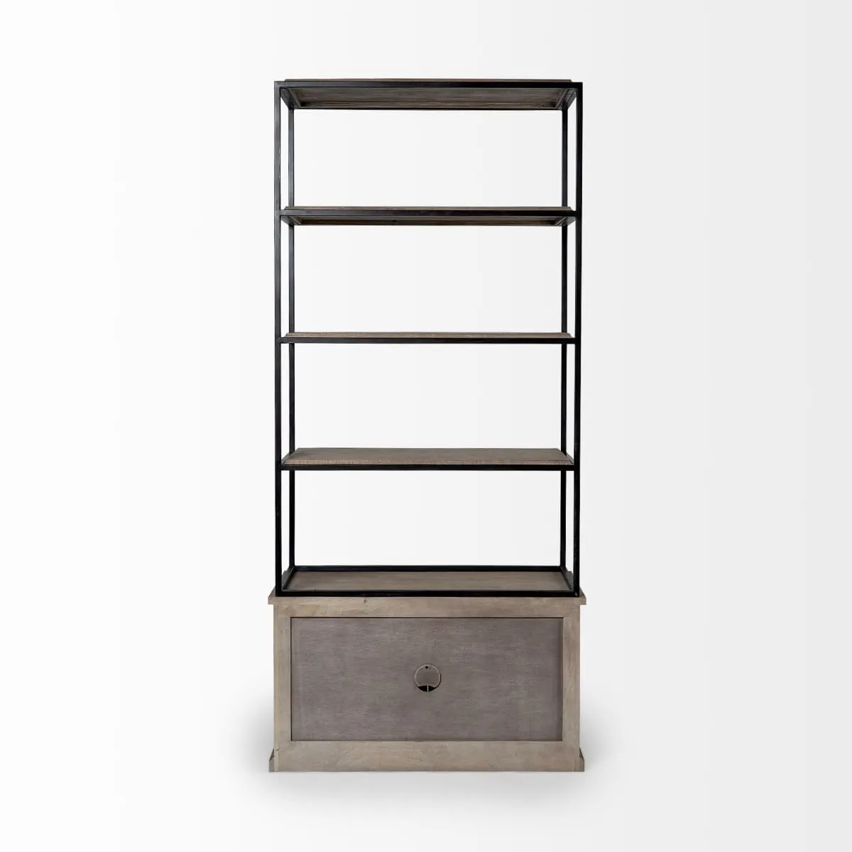 Braxton Shelving Unit Light Brown Wood | Black Metal | 42L