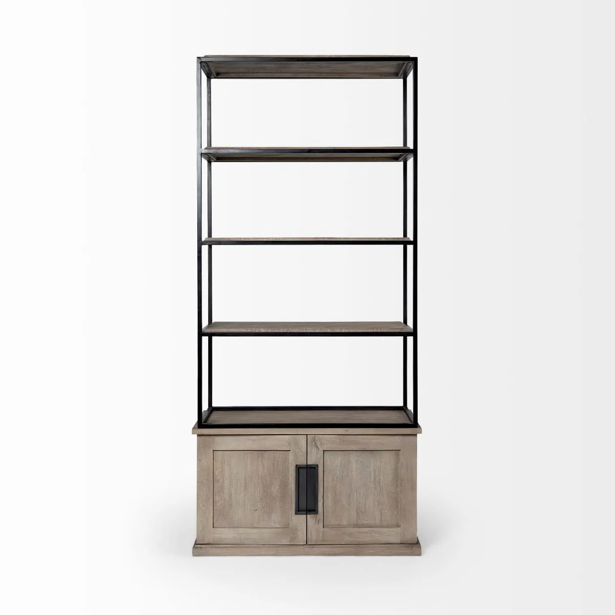 Braxton Shelving Unit Light Brown Wood | Black Metal | 42L