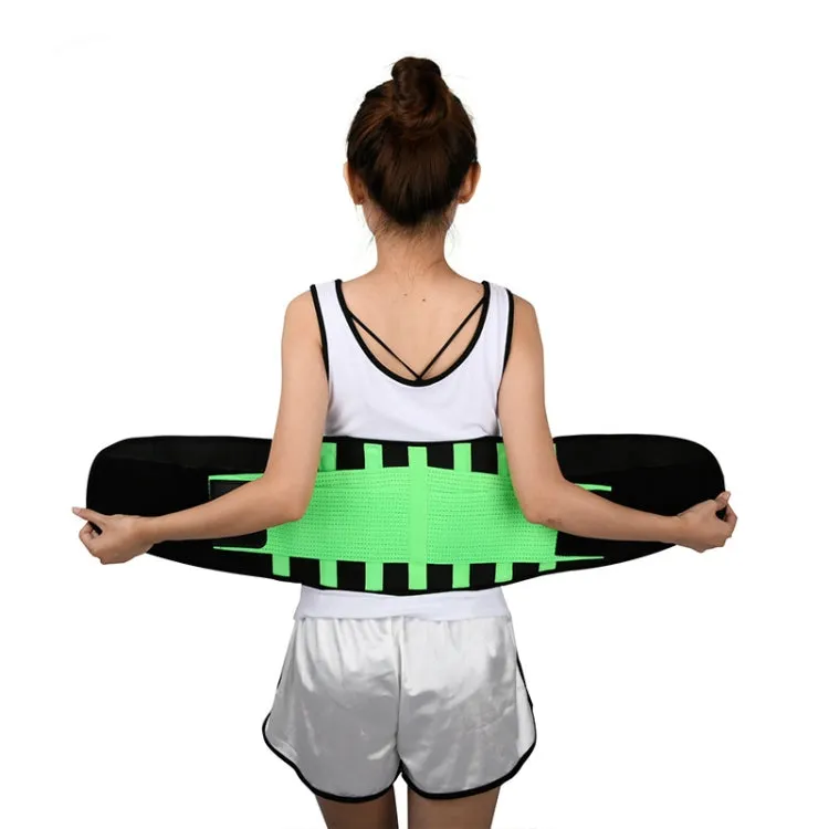 Breathable Mesh Warm Waist Belt Reinforced Steel Plate Support Sports Waist Belt, Specification: S(Blue)
