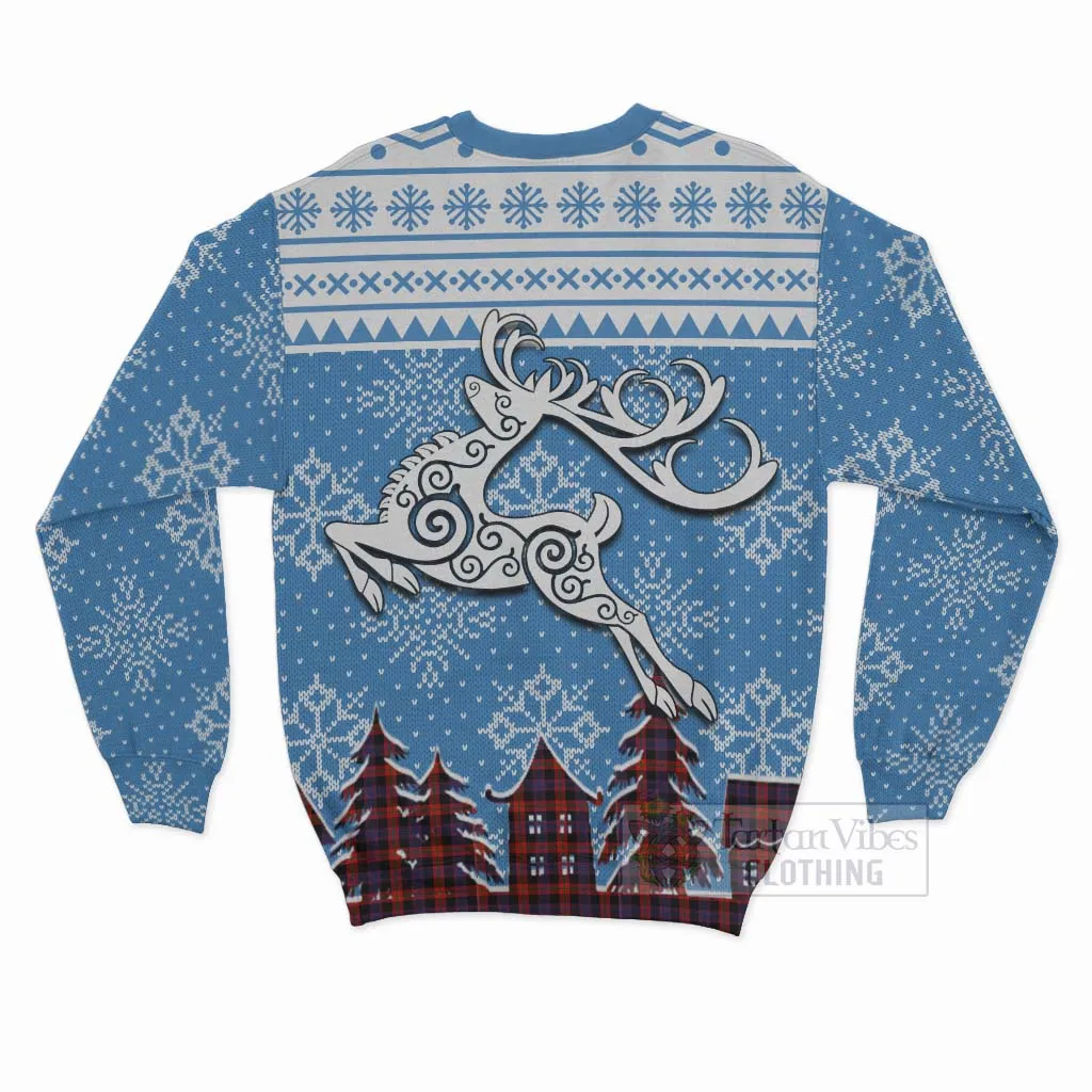 Brown (Broun) Clan Christmas Sweatshirt Celtic Reindeer Style