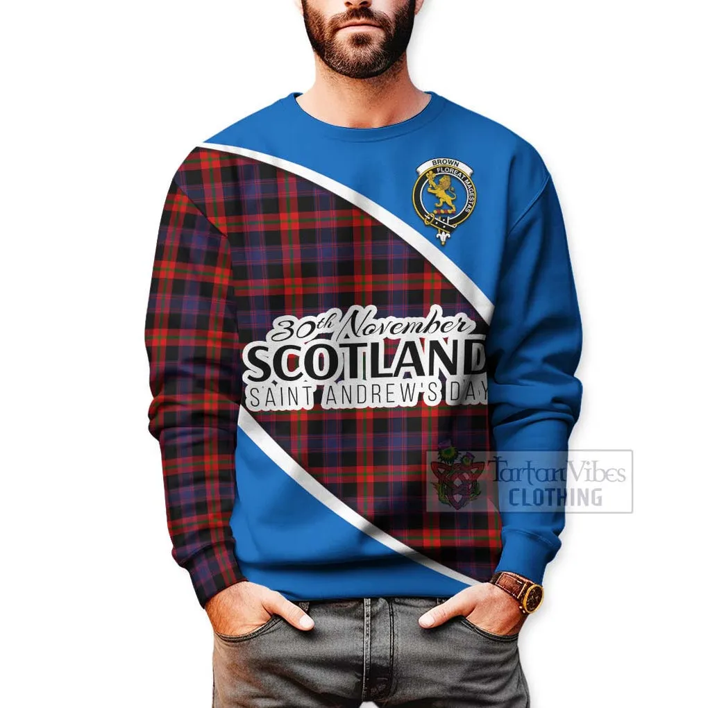 Brown (Broun) Family Crest Tartan Sweatshirt Celebrate Saint Andrew's Day in Style
