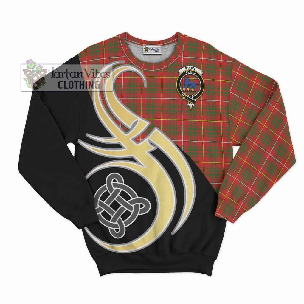 Bruce Modern Tartan Sweatshirt with Family Crest and Celtic Symbol Style