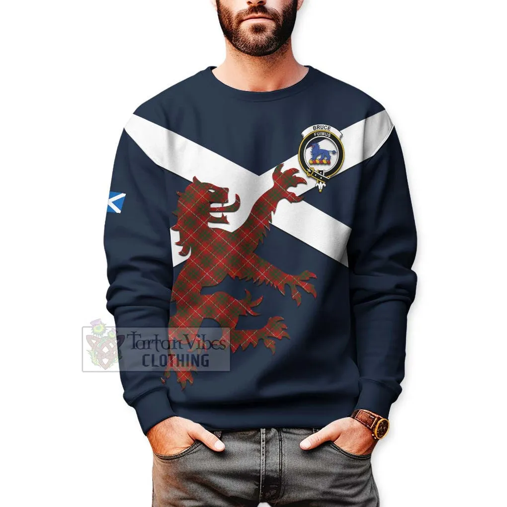 Bruce Tartan Lion Rampant Sweatshirt  Proudly Display Your Heritage with Alba Gu Brath and Clan Name