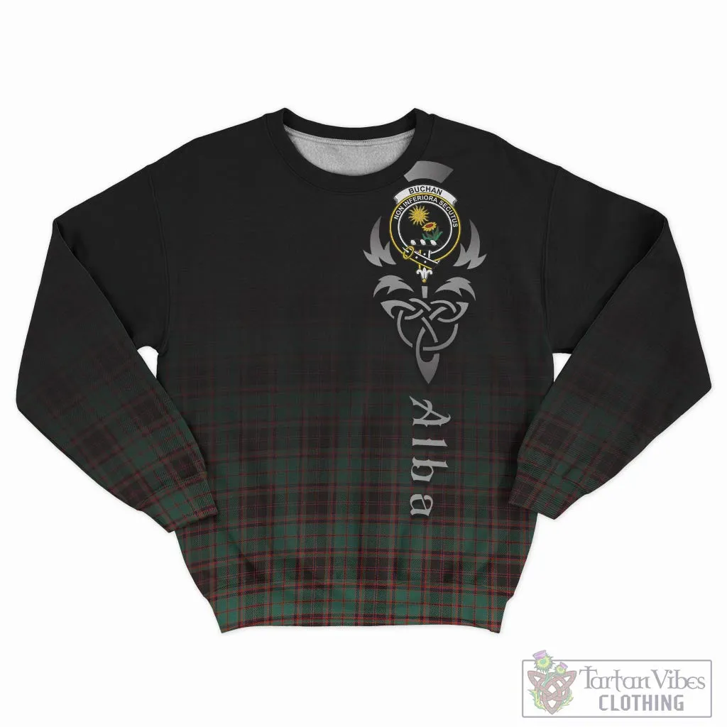 Buchan Ancient Tartan Sweatshirt Featuring Alba Gu Brath Family Crest Celtic Inspired