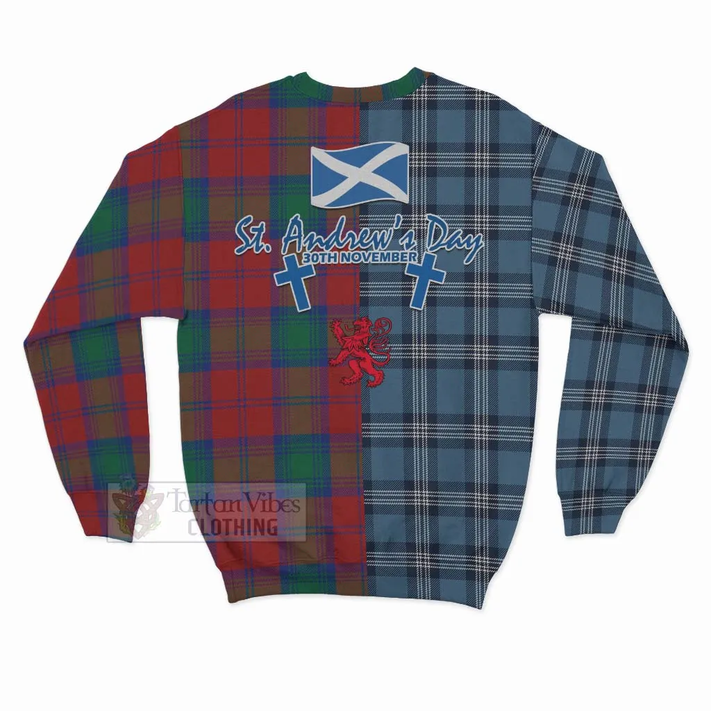 Byres (Byses) Tartan Sweatshirt Happy St. Andrew's Day Half Tartan Style