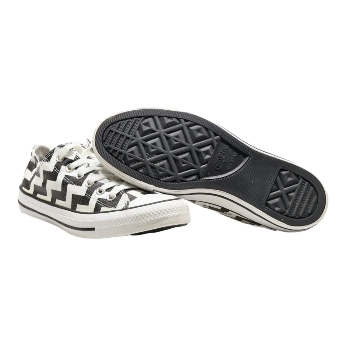 CONVERSE All Star Glam Dunk Ox Low Top Trainers Black Canvas Womens UK 6.5