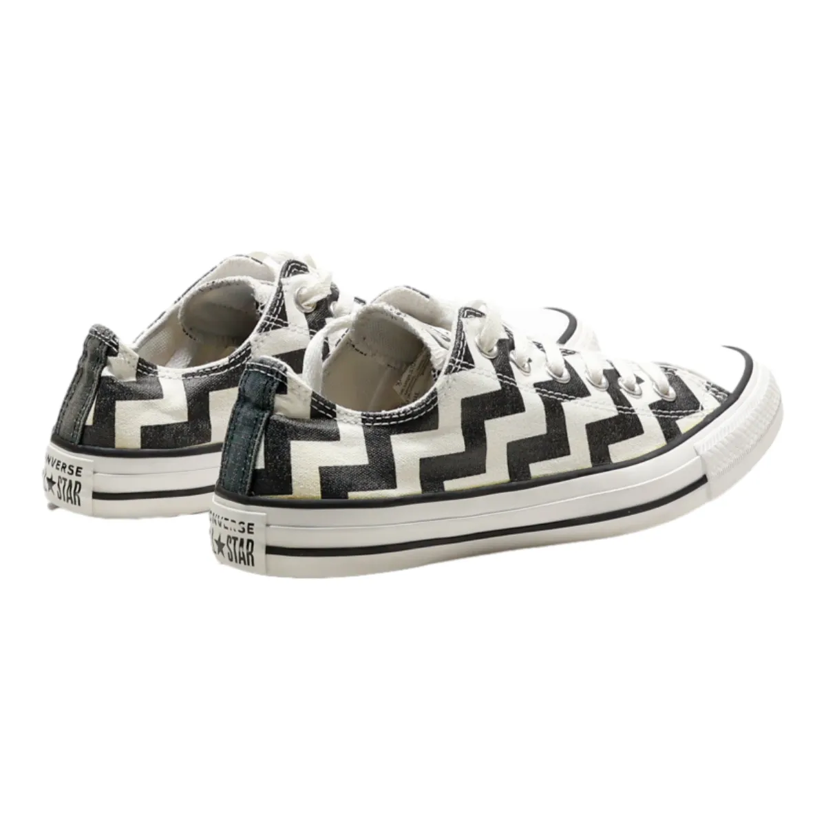 CONVERSE All Star Glam Dunk Ox Low Top Trainers Black Canvas Womens UK 6.5