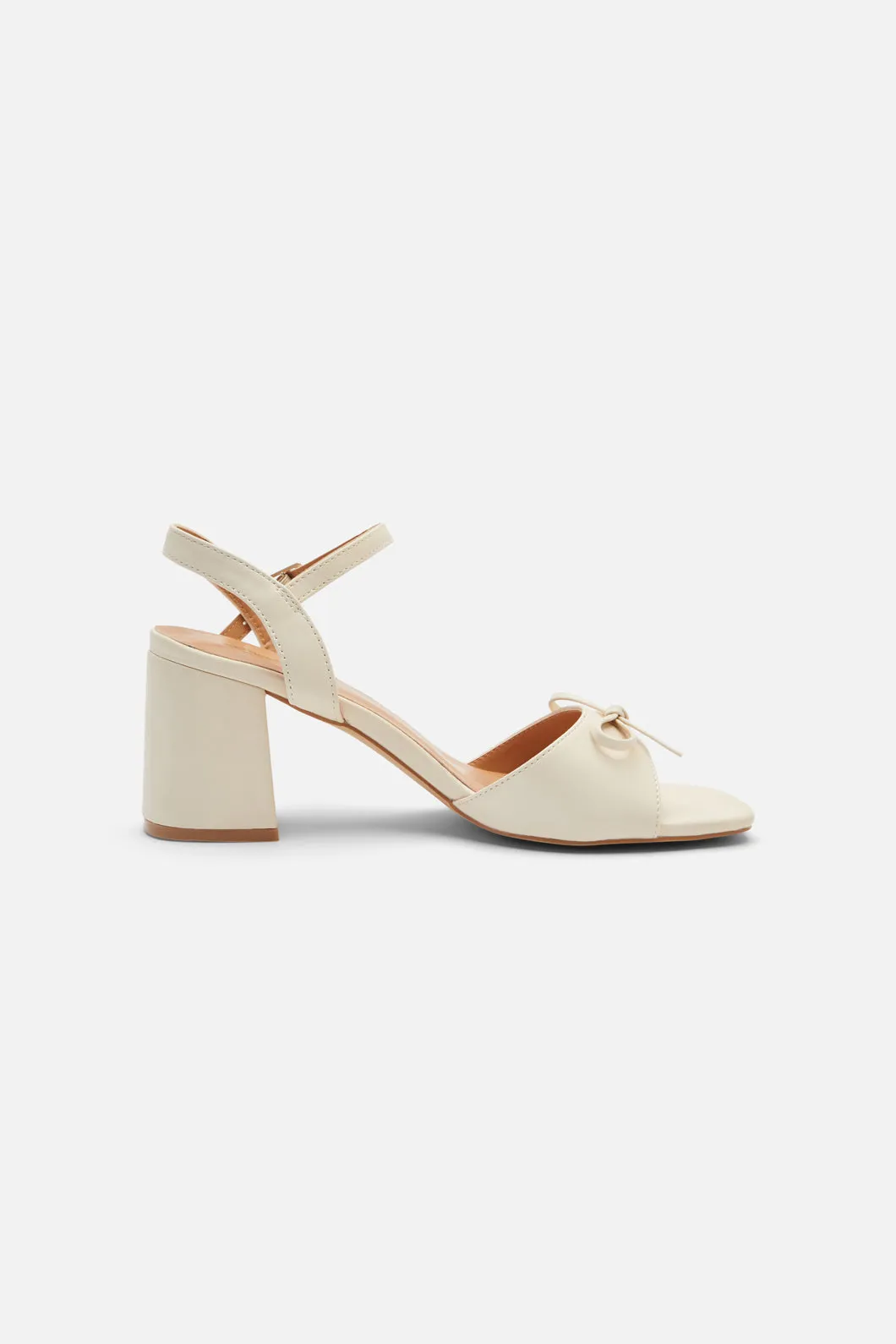 Cream Bow Heel