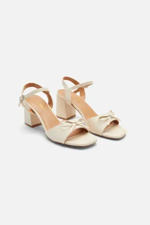 Cream Bow Heel