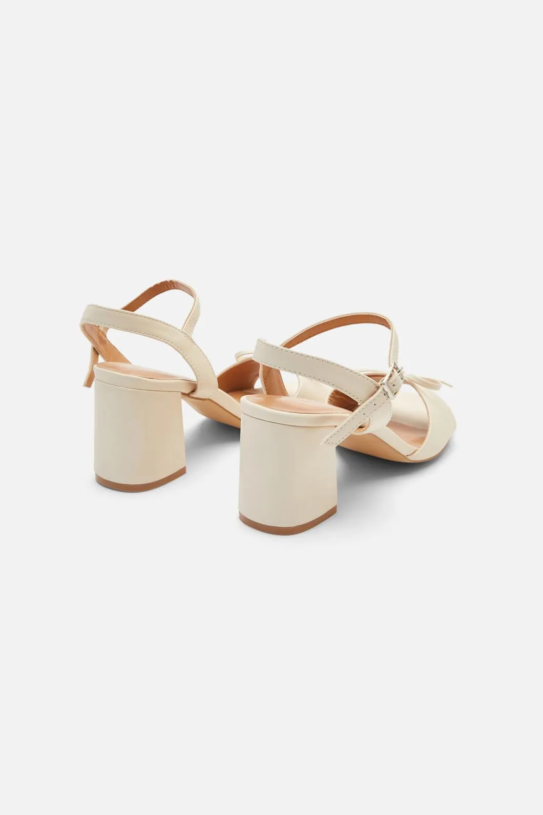 Cream Bow Heel