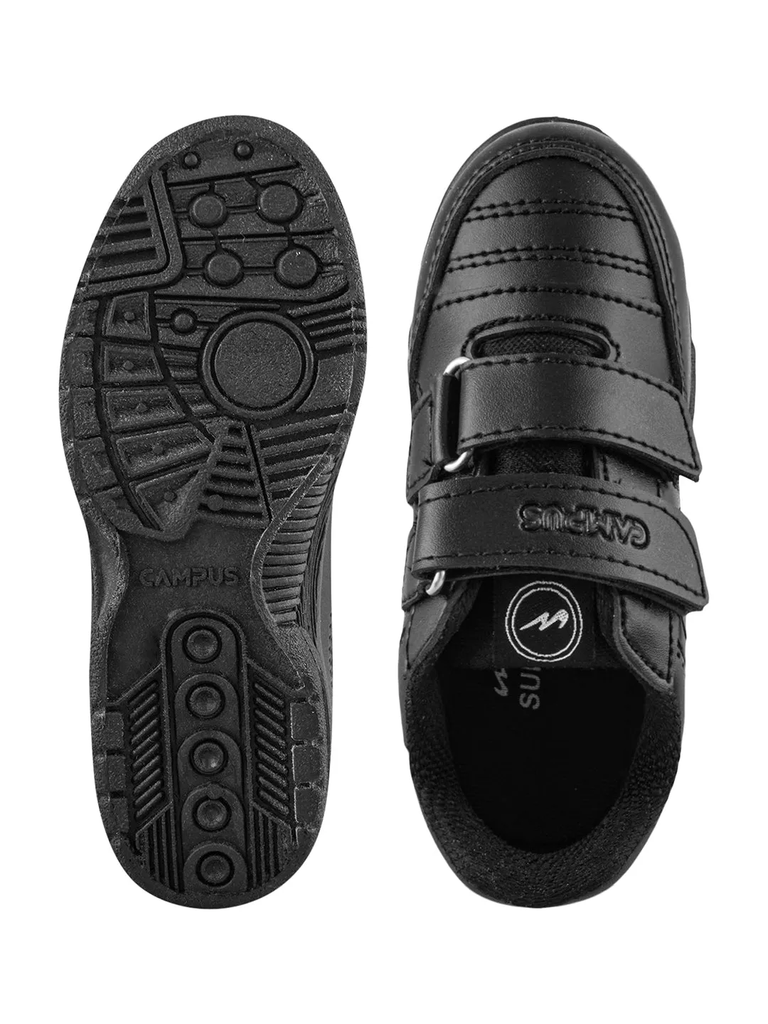CS-1260VA Black Child School Shoes