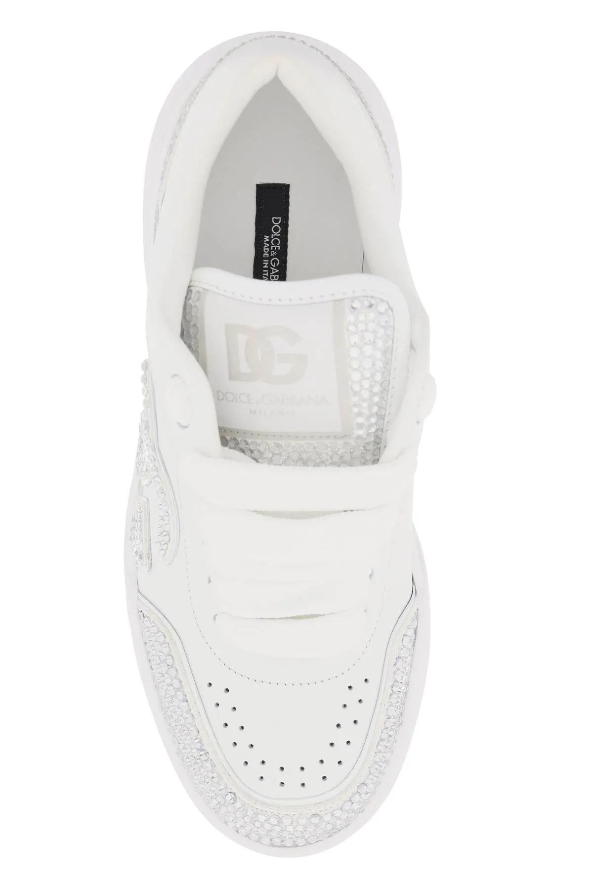 Dolce & gabbana new roma sneakers with rhinestones