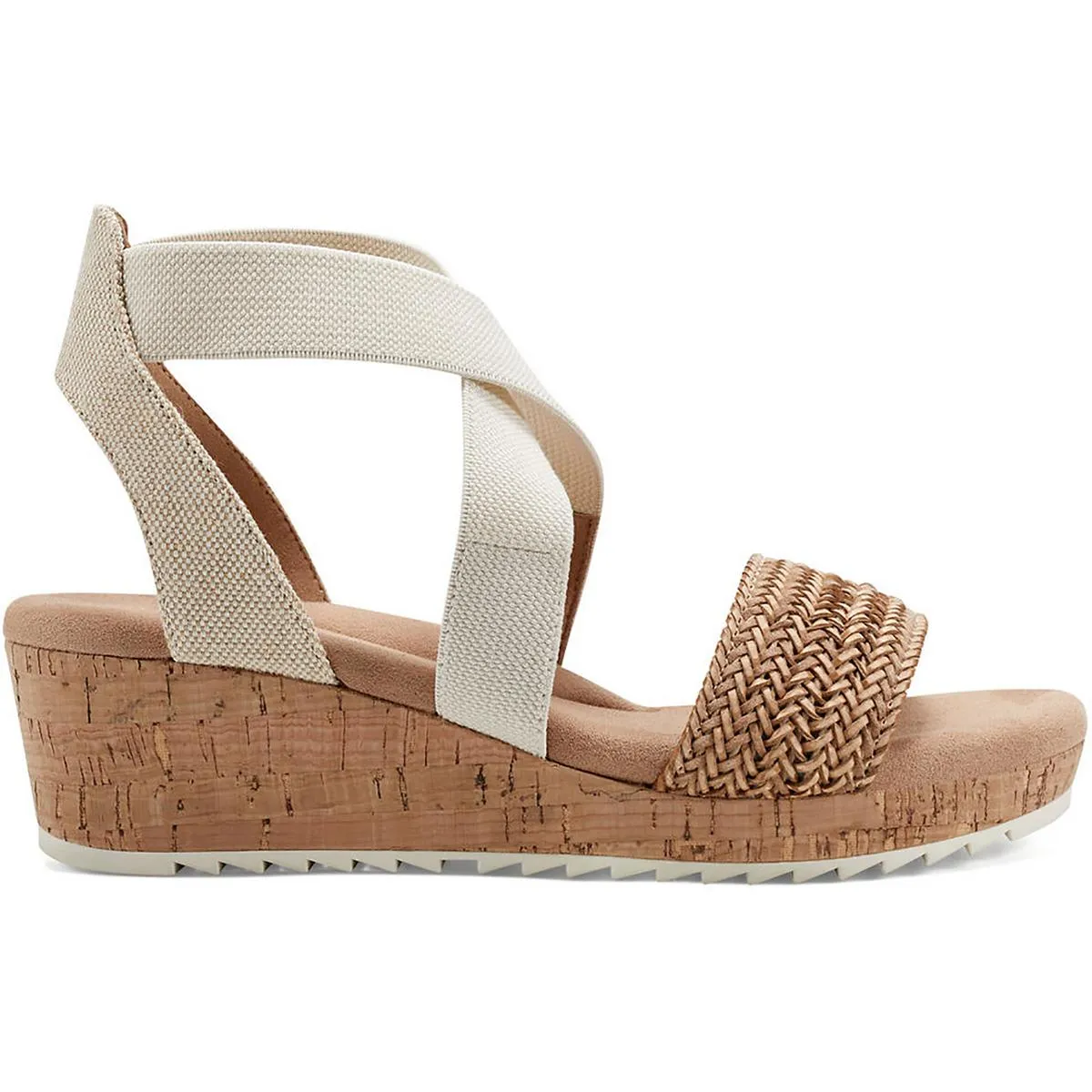 Easy Spirit Womens Lorena Canvas Criss-Cross Wedge Sandals