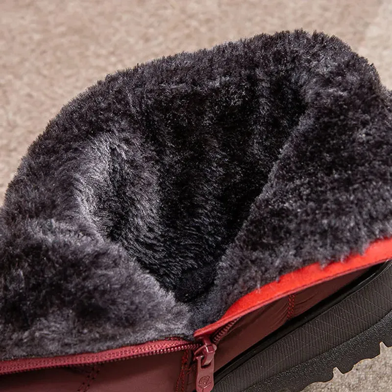 Faux Fur Waterproof Snow Boots for Women 2022 Outdoor Keep Warm Winter Shoes Woman Plush Platform Ankle Boots Cotton Shoes