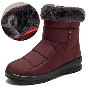 Faux Fur Waterproof Snow Boots for Women 2022 Outdoor Keep Warm Winter Shoes Woman Plush Platform Ankle Boots Cotton Shoes