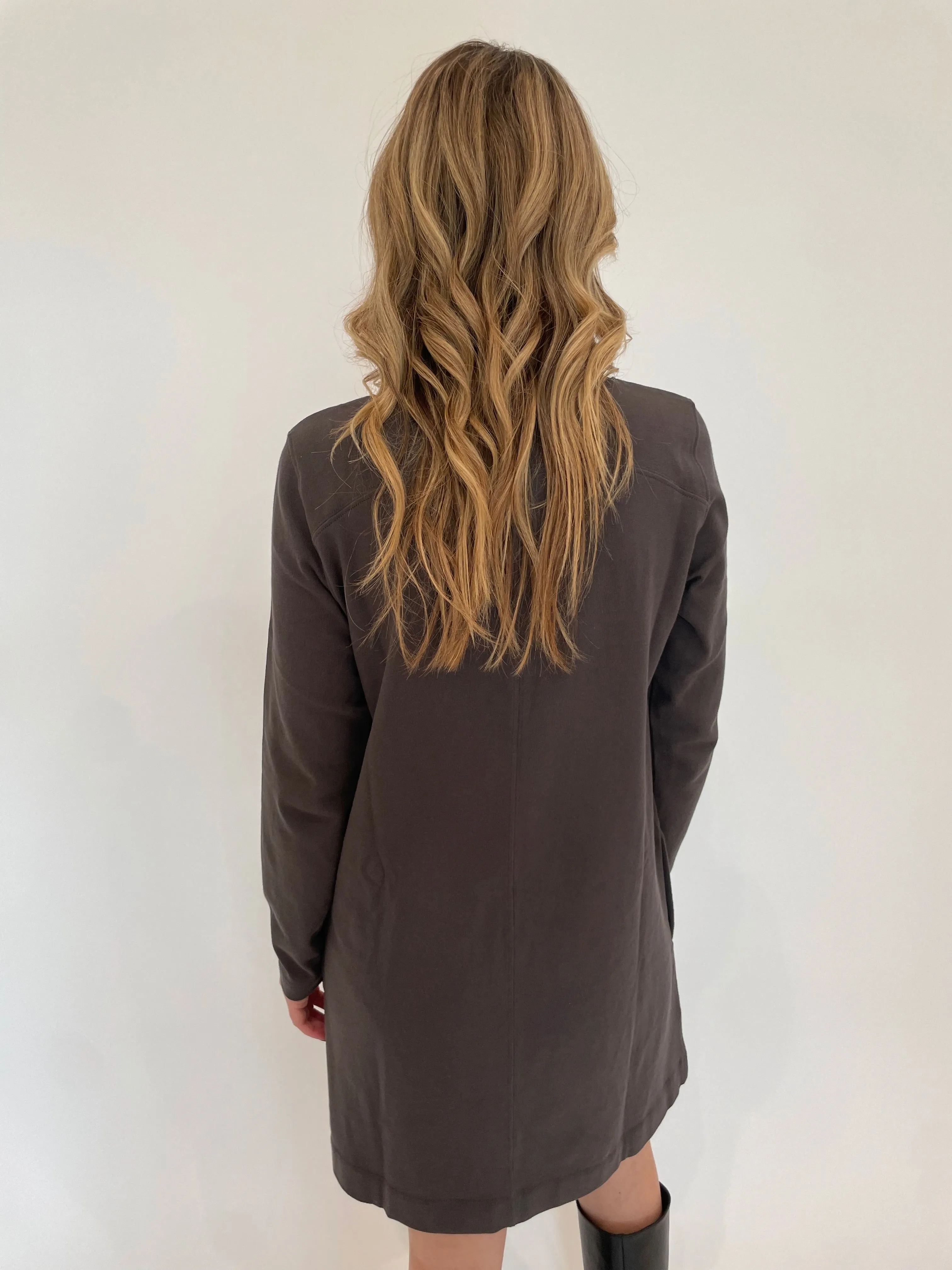 Front Seam Crew Dress - Iron