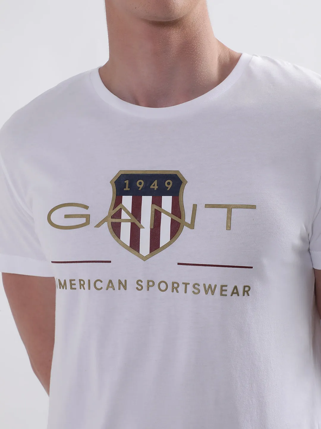 Gant White Archive Shield Logo Regular Fit T-Shirt