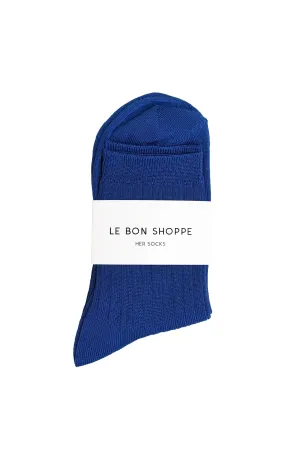 Her Socks in Cobalt