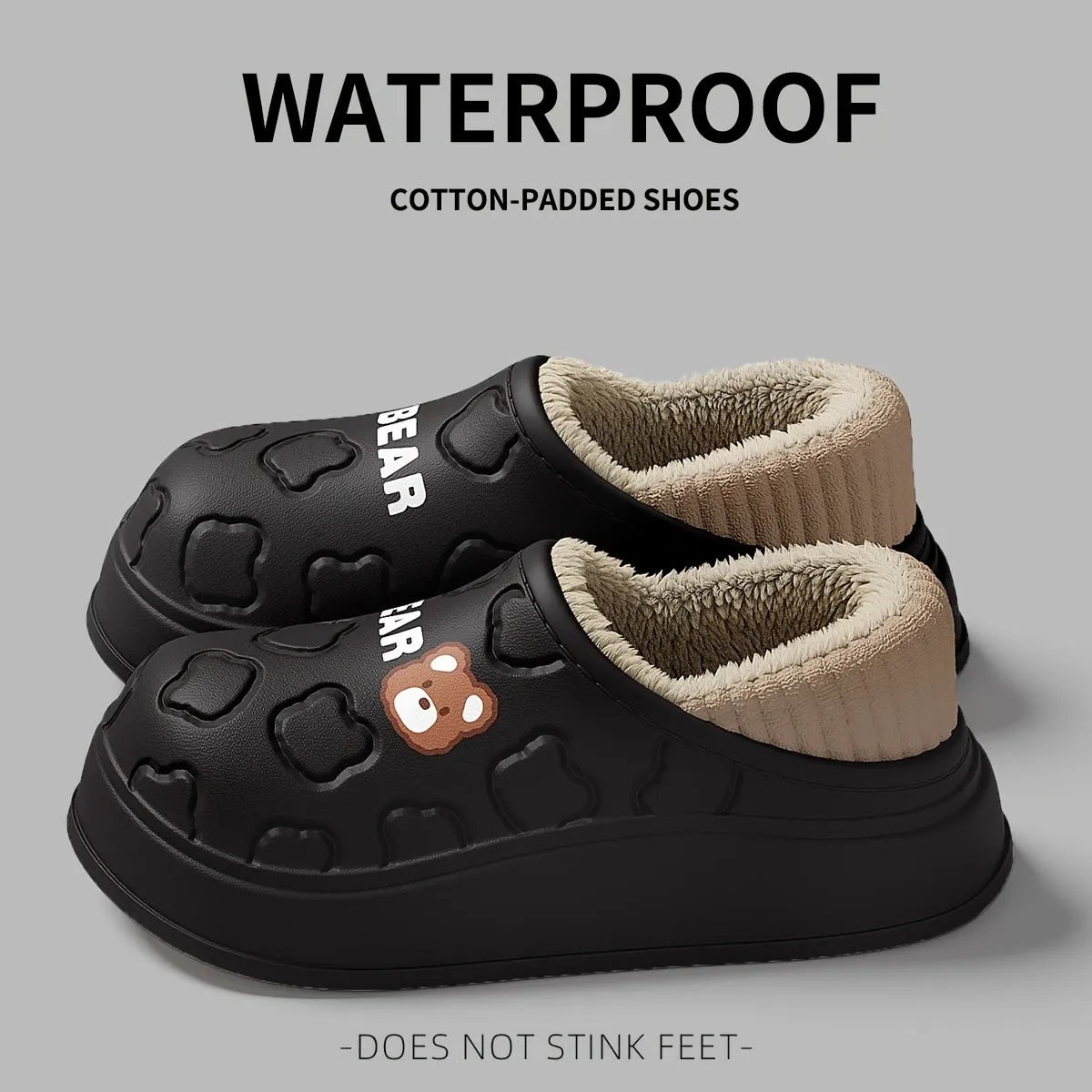 Hiroko | Winter Fluffy Slippers - Waterproof, Plush Lined, Indoor & Outdoor