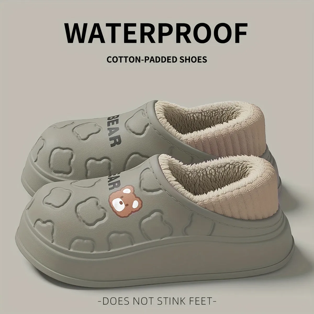 Hiroko | Winter Fluffy Slippers - Waterproof, Plush Lined, Indoor & Outdoor