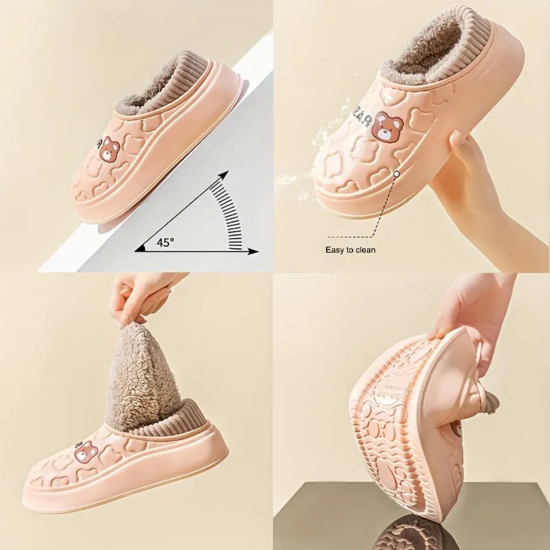 Hiroko | Winter Fluffy Slippers - Waterproof, Plush Lined, Indoor & Outdoor