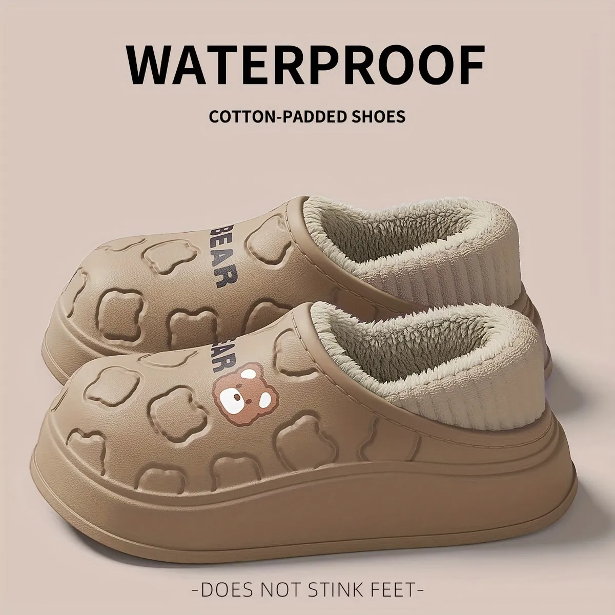 Hiroko | Winter Fluffy Slippers - Waterproof, Plush Lined, Indoor & Outdoor