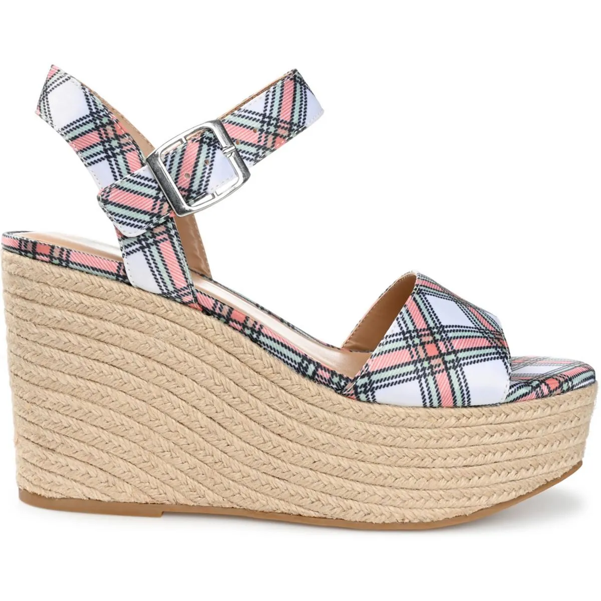 Journee Collection Womens Pearrl Canvas Wedge Sandals