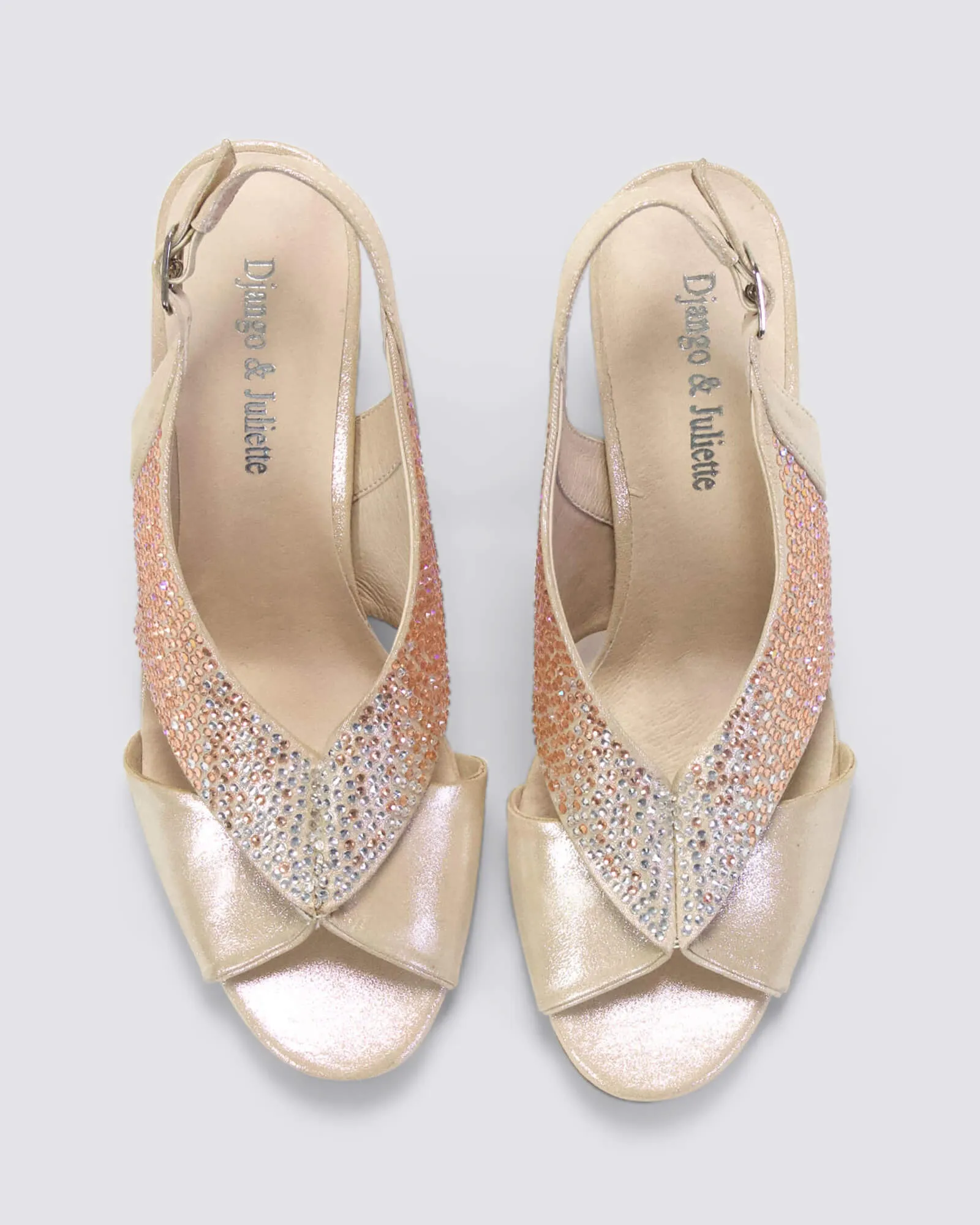 KONDUCT SLINGBACK HEELS NUDE SHIMMER MULTI