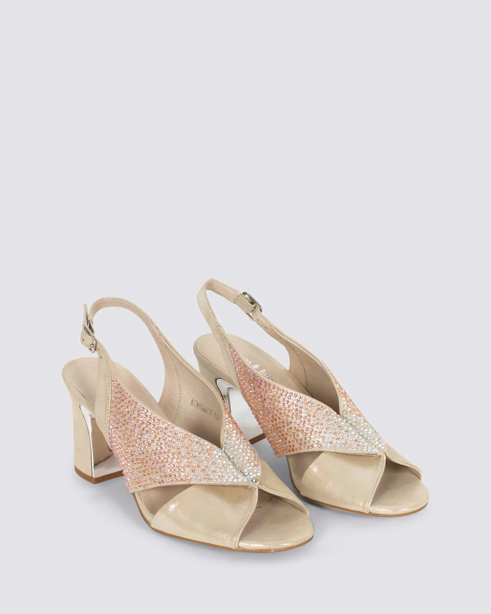 KONDUCT SLINGBACK HEELS NUDE SHIMMER MULTI