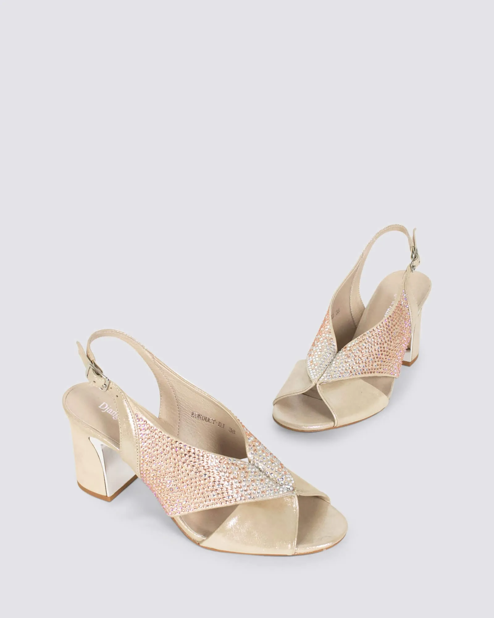 KONDUCT SLINGBACK HEELS NUDE SHIMMER MULTI