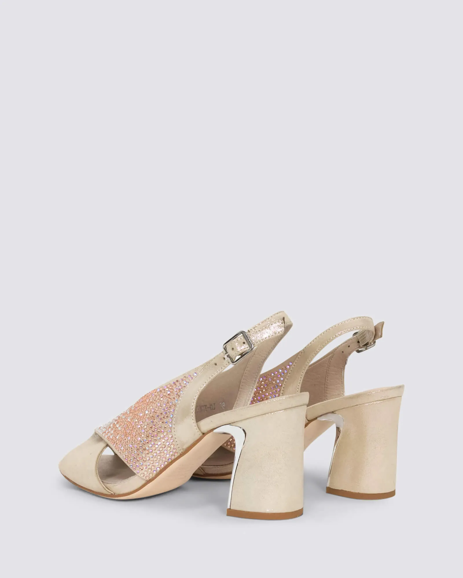 KONDUCT SLINGBACK HEELS NUDE SHIMMER MULTI
