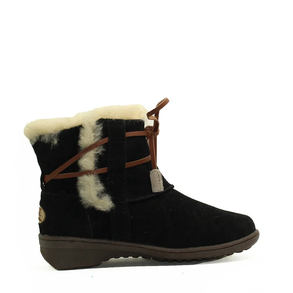 Lace Up Short Boots - Black