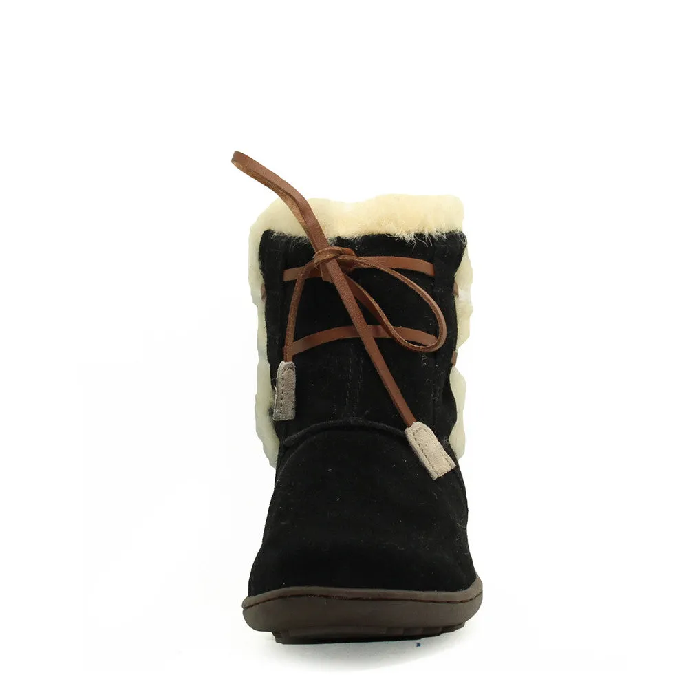 Lace Up Short Boots - Black