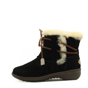 Lace Up Short Boots - Black