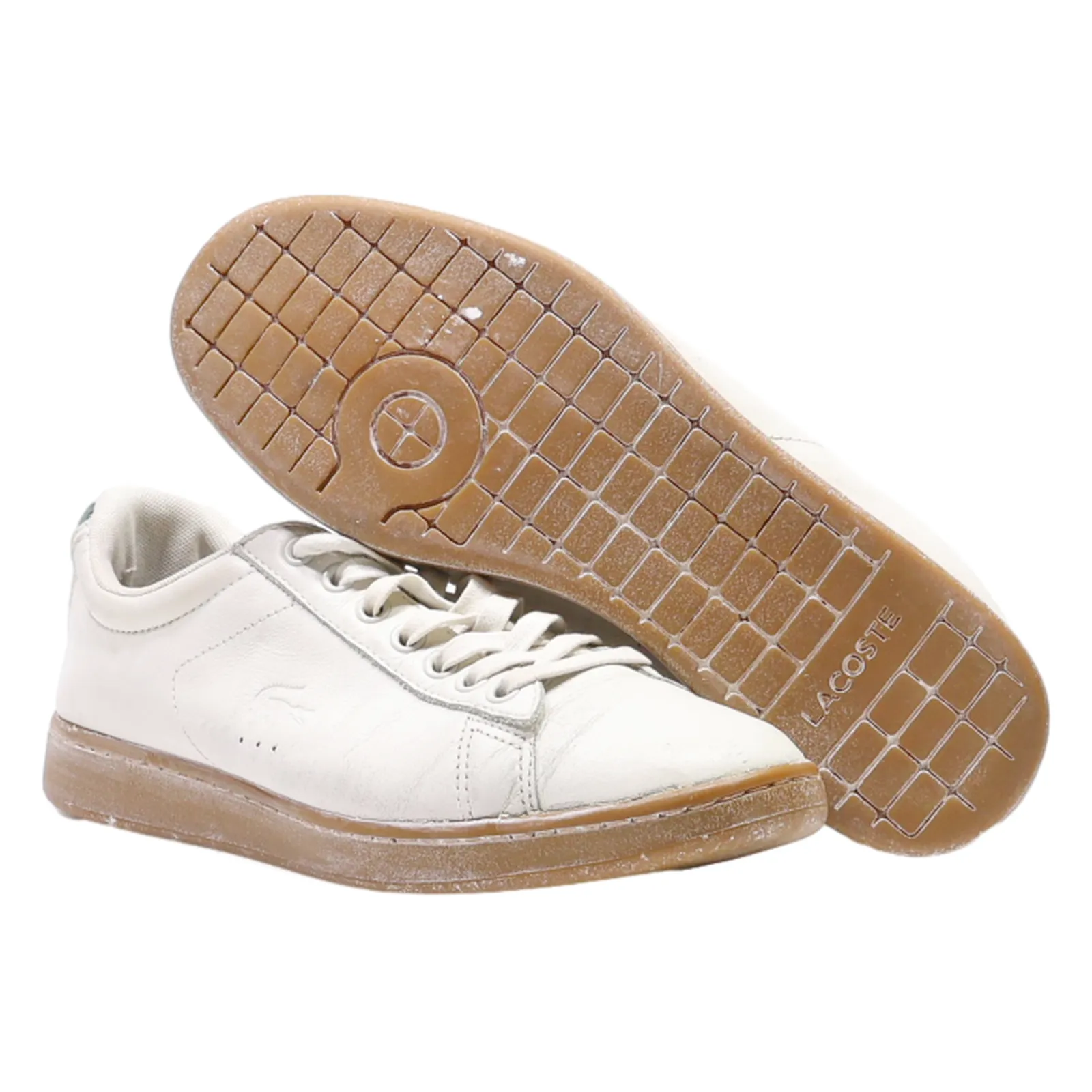 LACOSTE Sneaker Trainers White Leather Mens UK 8