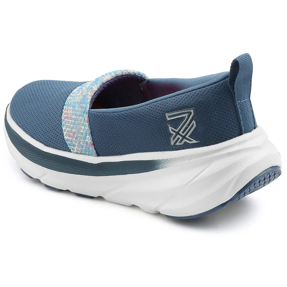 Leap7x Blue Sports Non Lacing Walking Shoes For Women CANBERRA1E By Liberty