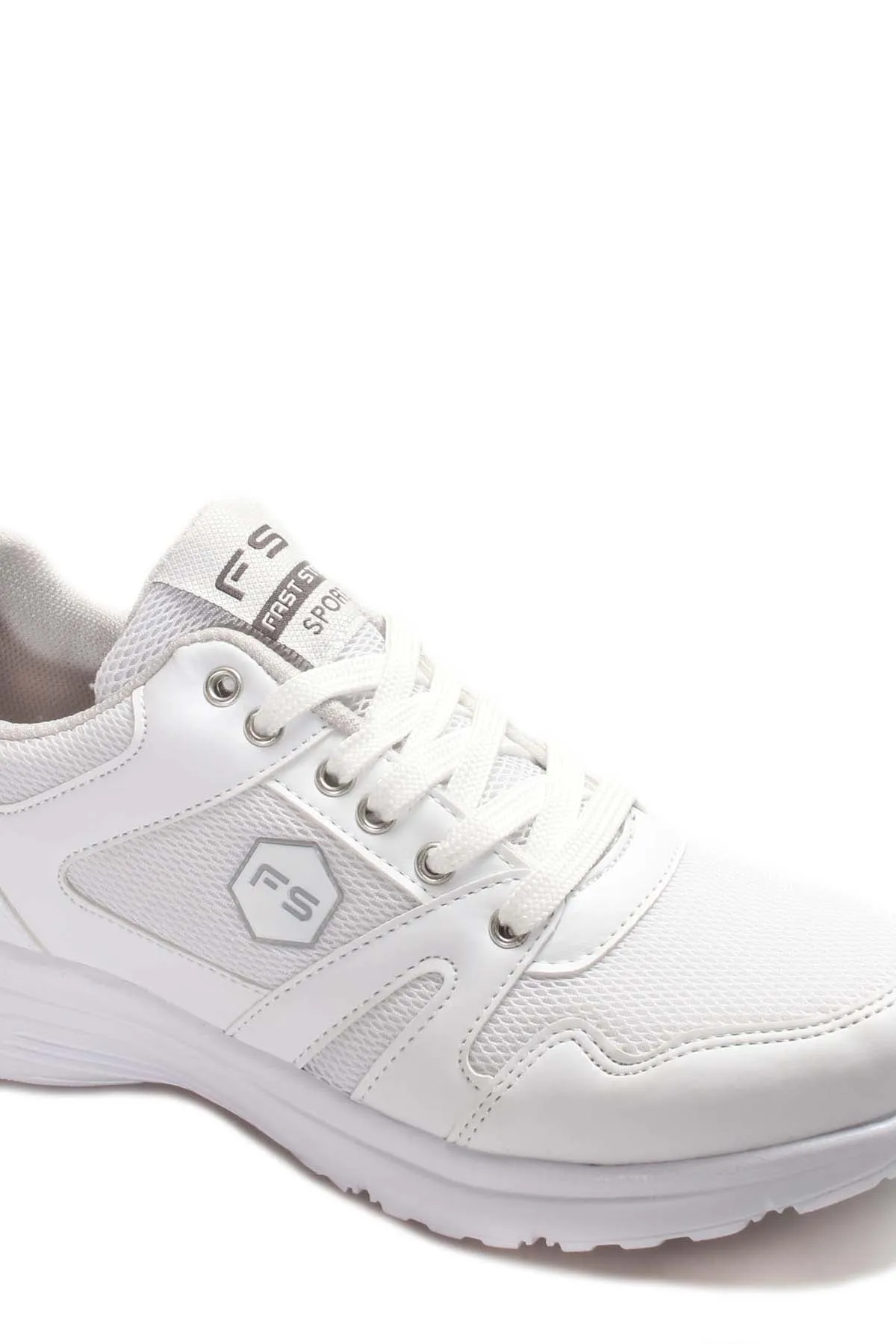 Men's All-White Athletic Sneakers-Wessi