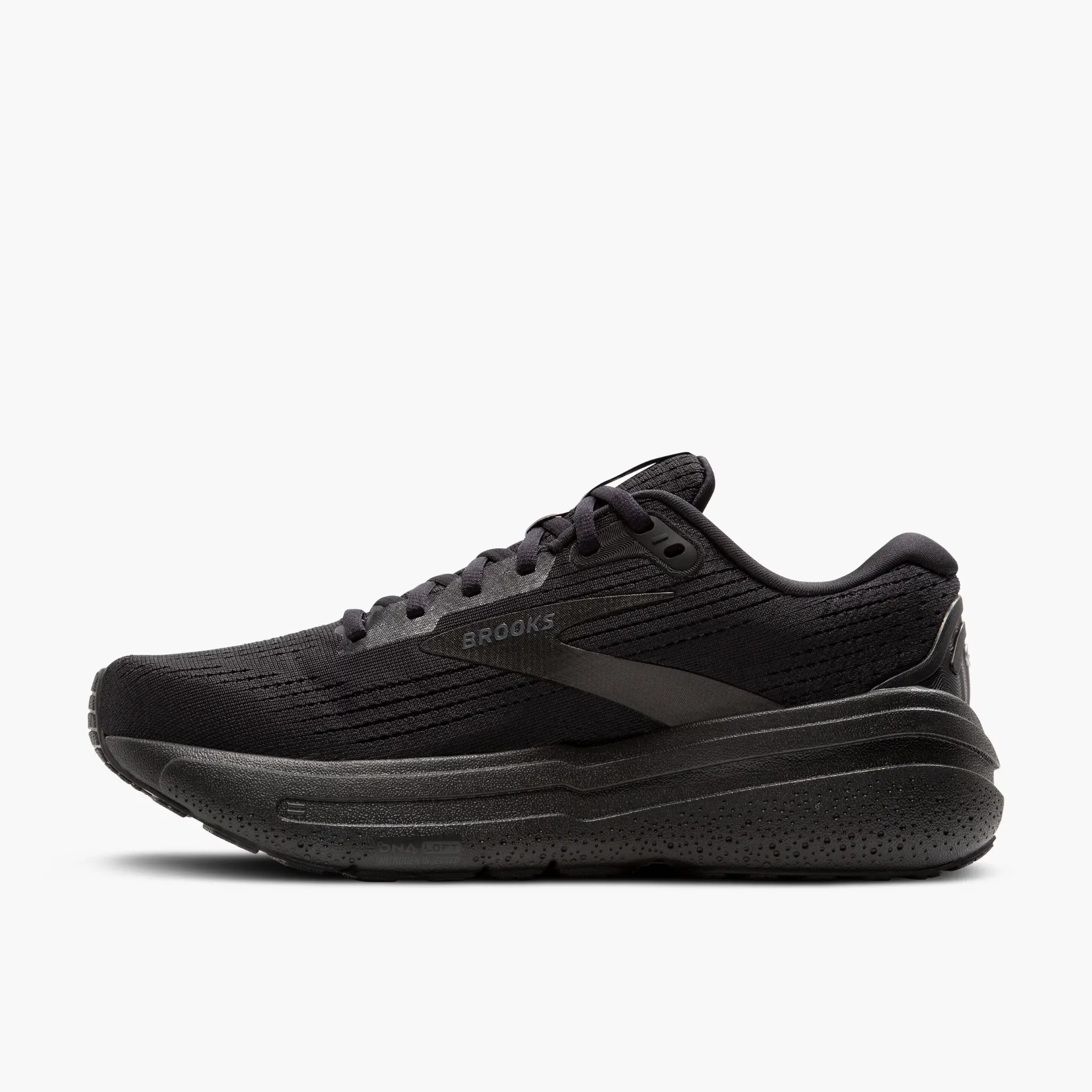 Men's Brooks Ghost Max 2 Road Running Shoe in Black/Black/Ebony
