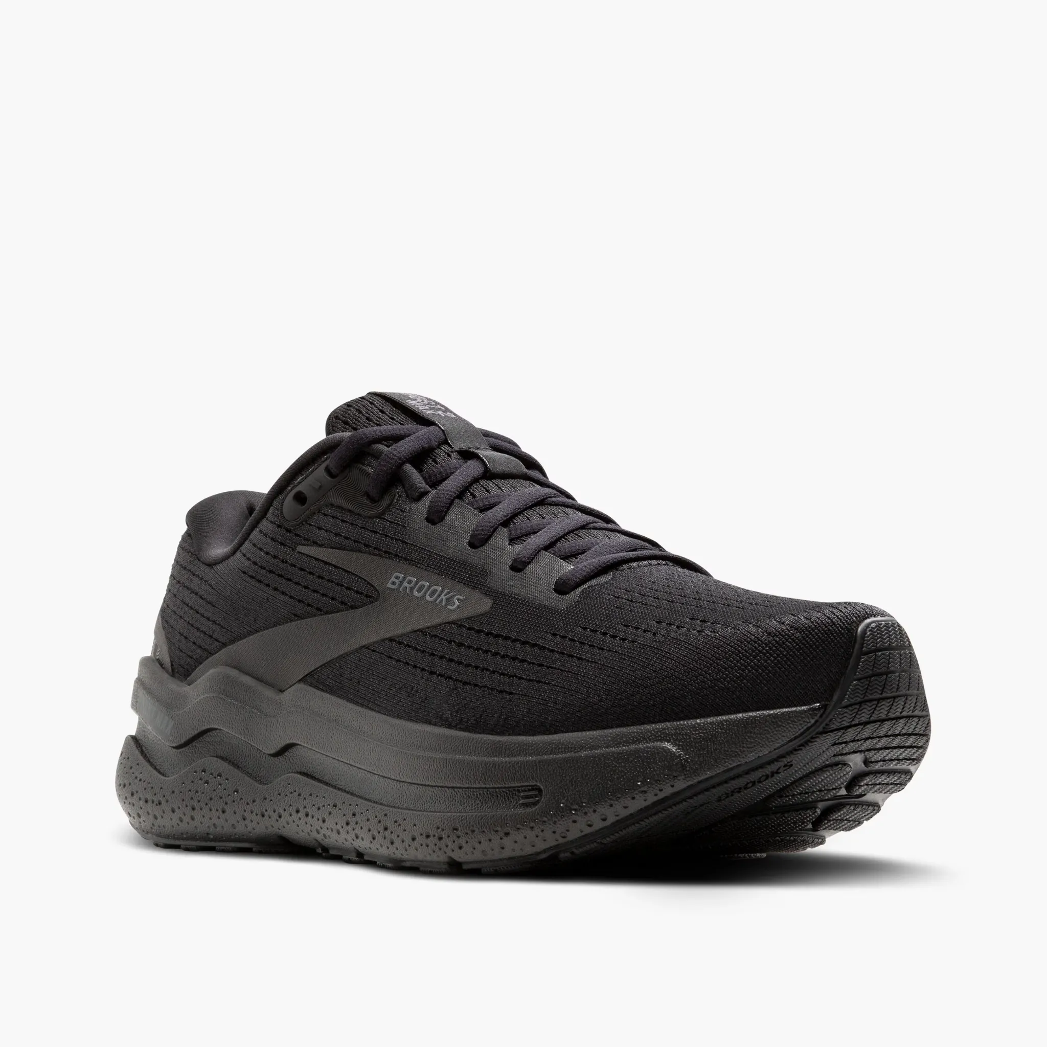 Men's Brooks Ghost Max 2 Road Running Shoe in Black/Black/Ebony